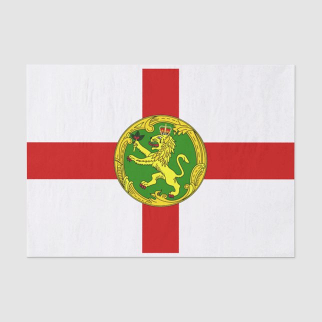 Papel De Seda Bandera de Alderney Patriótica (Anverso)