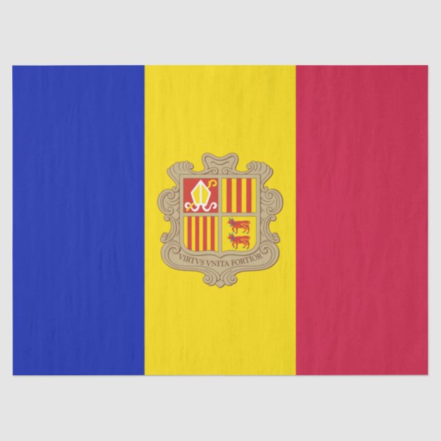 Papel De Seda Bandera de Andorra (Anverso)