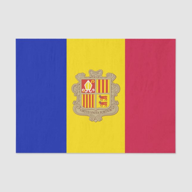 Papel De Seda Bandera de Andorra Patriótica (Anverso)