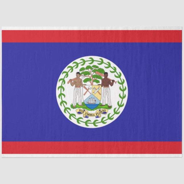 Papel De Seda Bandera de Belice (Anverso)