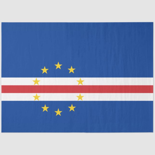 Papel De Seda Bandera de Cabo Verde (Cabo Verde) (Anverso)