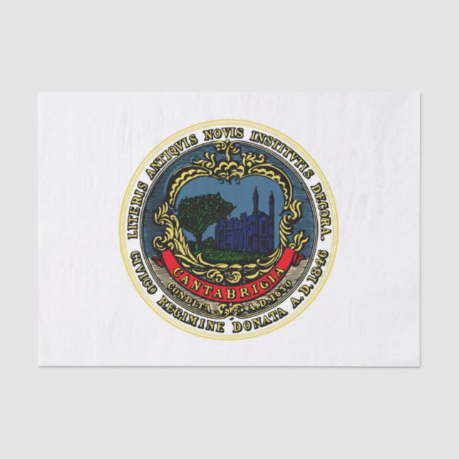 Papel De Seda Bandera de Cambridge (Massachusetts) (Anverso)
