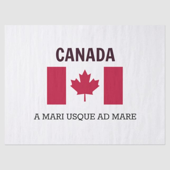 Papel De Seda Bandera de Canadá y Motto (Anverso)
