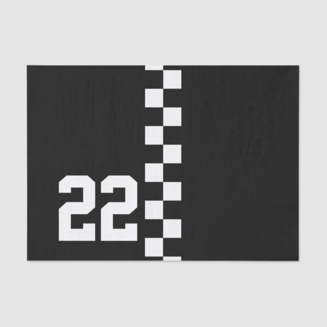 Papel De Seda Bandera De Carreras Personalizada Negra Y Blanca (Anverso)