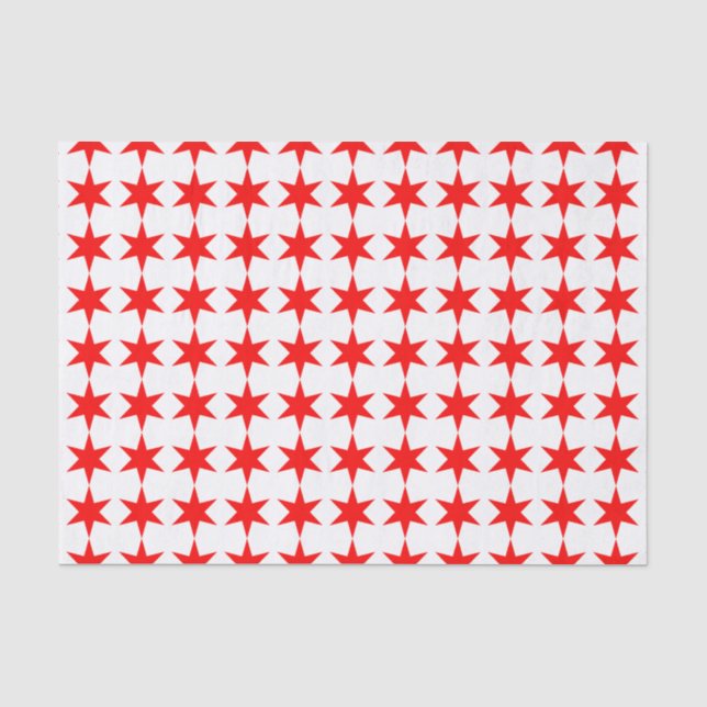 Papel De Seda Bandera de Chicago Estrella de 6 puntas (Anverso)