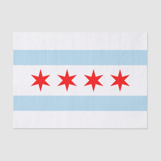 Papel De Seda Bandera de Chicago (Illinois) (Anverso)