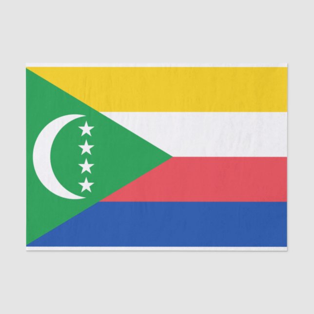 Papel De Seda Bandera de Comoras (Anverso)