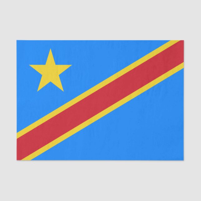 Papel De Seda Bandera de Congo Kinshasa (Anverso)