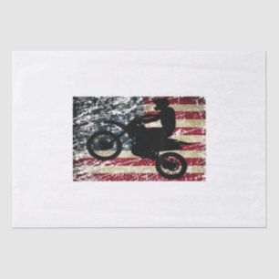 Papel De Seda Bandera de Dirt Bike Estados Unidos Camiseta Motoc