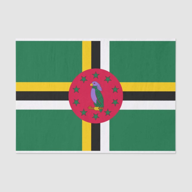 Papel De Seda Bandera de Dominica (Anverso)