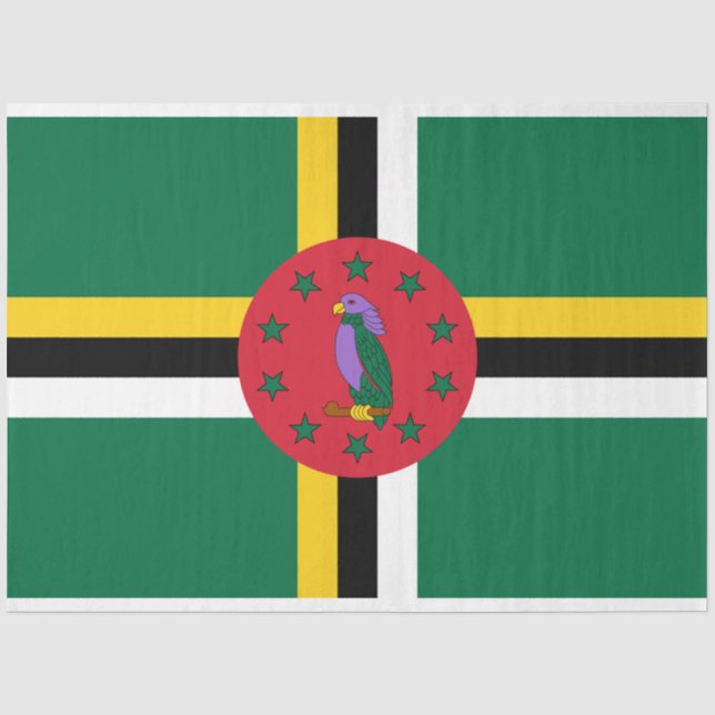 Papel De Seda Bandera de Dominica (Anverso)