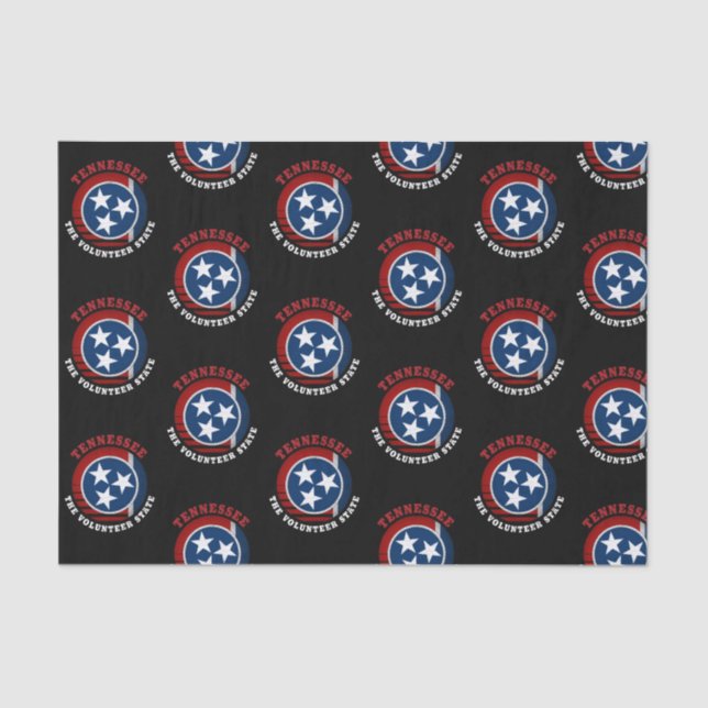 PAPEL DE SEDA BANDERA DE ESTADO VOLUNTARIO DE TENNESSEE (Anverso)
