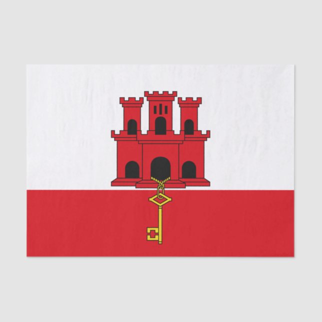 Papel De Seda Bandera de Gibraltar (Anverso)