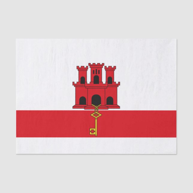 Papel De Seda Bandera de Gibraltar (Anverso)