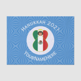 Papel De Seda Bandera de Hanukkah Ángel Mexicano Regalo Personal