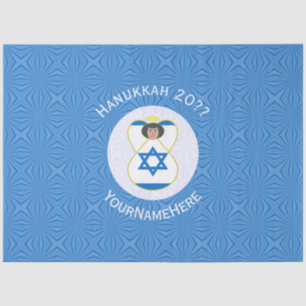 Papel De Seda Bandera de Hanukkah del ángel israelí personalizad
