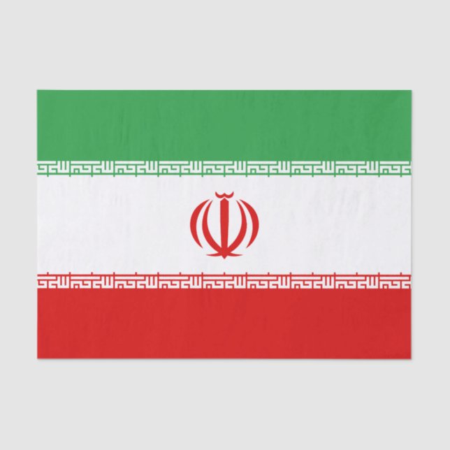 Papel De Seda Bandera de Irán (Anverso)