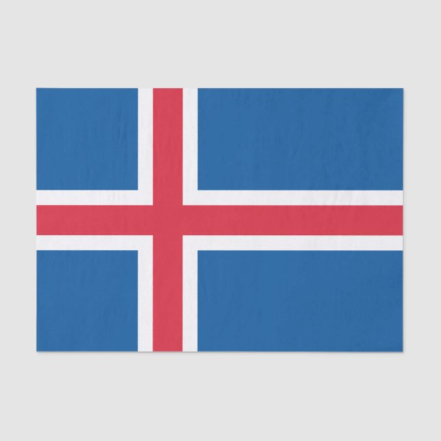 Papel De Seda Bandera de Islandia (Anverso)