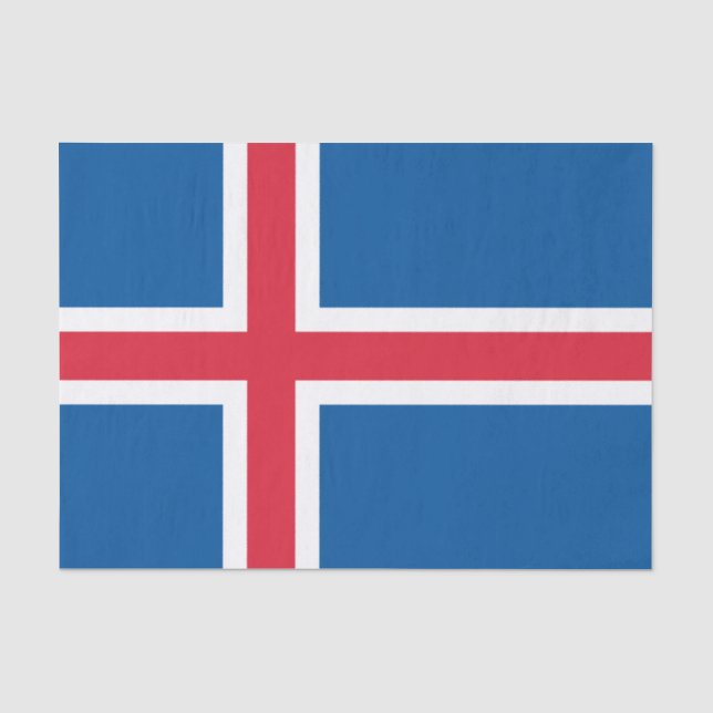 Papel De Seda Bandera de Islandia (Anverso)