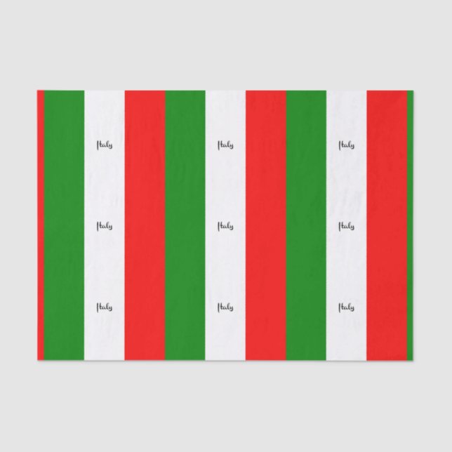 Papel De Seda Bandera de Italia, etiquetado (Anverso)