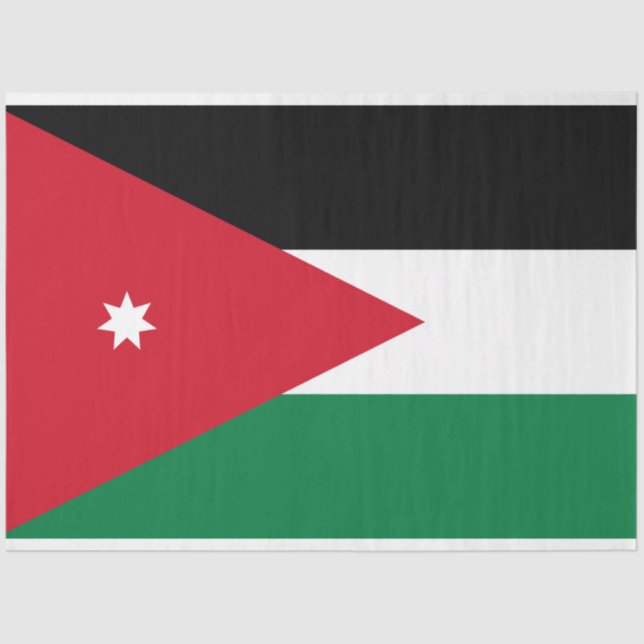 Papel De Seda Bandera de Jordania (Anverso)