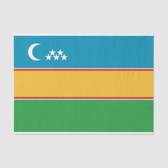 Papel De Seda Bandera de Karakalpakistán (Anverso)