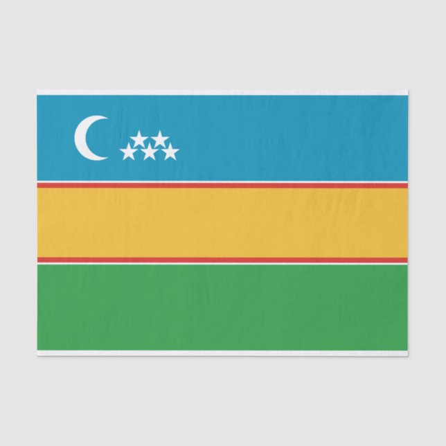 Papel De Seda Bandera de Karakalpakstan (Anverso)
