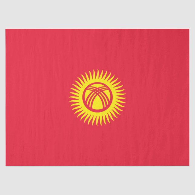 Papel De Seda Bandera de Kirguistán (Anverso)