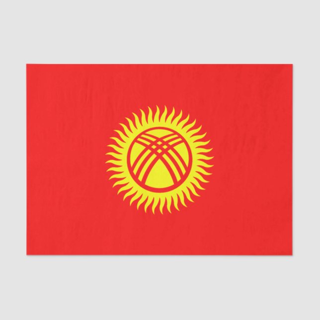 Papel De Seda Bandera de Kirguistán (Anverso)
