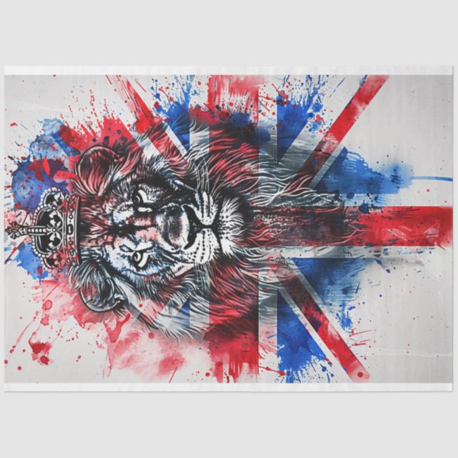 Papel De Seda Bandera de la cabeza del león británico de desahuc (Anverso)