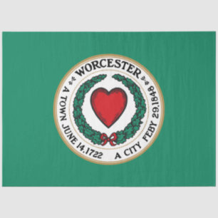 Papel De Seda Bandera de la ciudad de Worcester (Massachusetts)