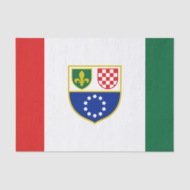 Papel De Seda Bandera de la Federación de Bosnia-Herzegovina (Anverso)