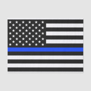 Papel De Seda Bandera de la policía de la delgada línea azul