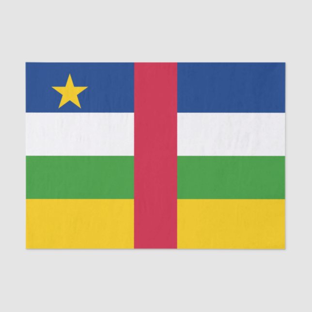 Papel De Seda Bandera de la República Centroafricana (Anverso)