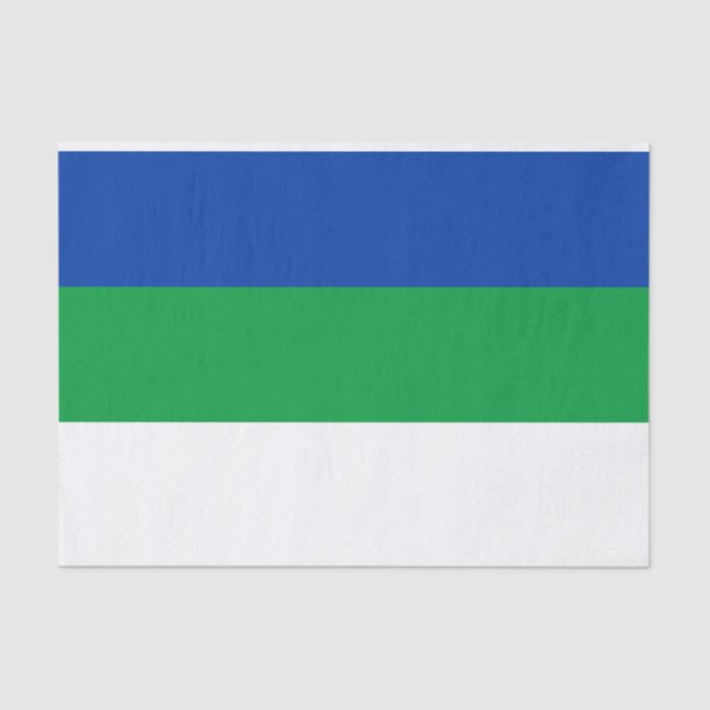Papel De Seda Bandera de la República de Komi (Anverso)