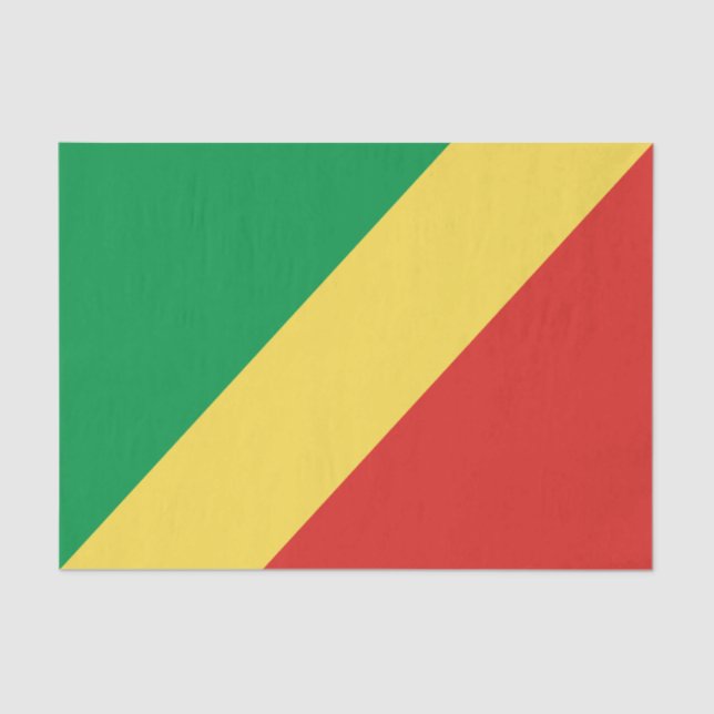 Papel De Seda Bandera de la República del Congo (Anverso)