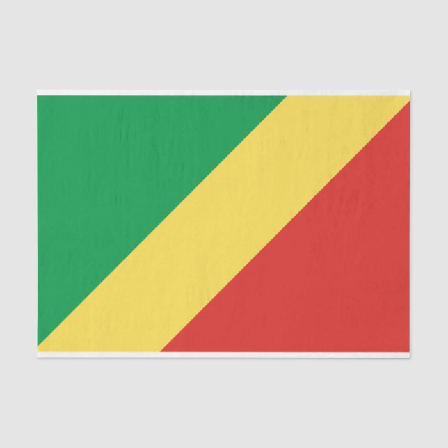 Papel De Seda Bandera de la República del Congo (Anverso)