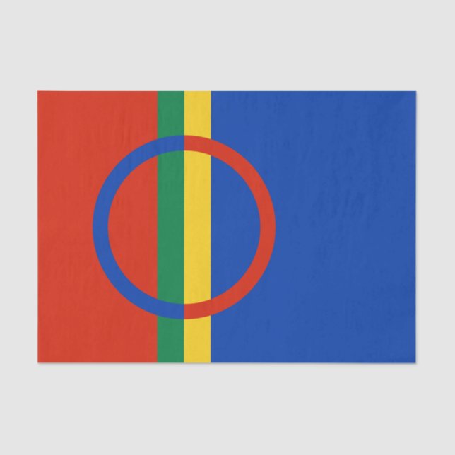 Papel De Seda Bandera de Laponia (Navidades) (Sami) (Laplander) (Anverso)