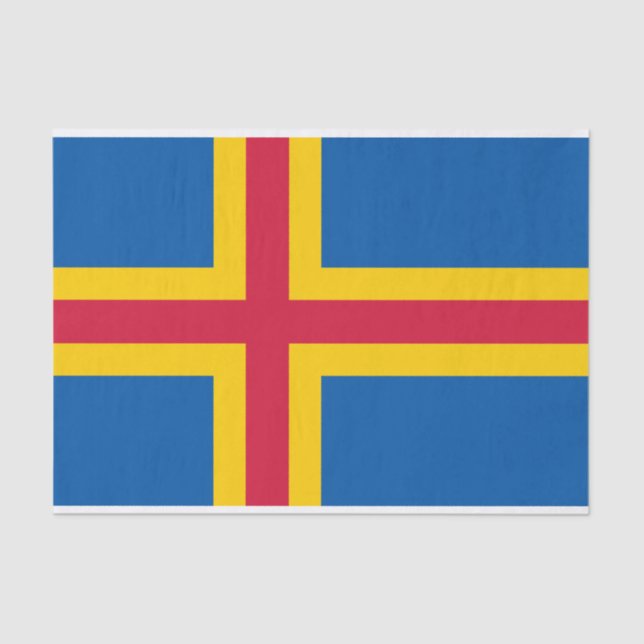 Papel De Seda Bandera de las Islas Åland (Anverso)