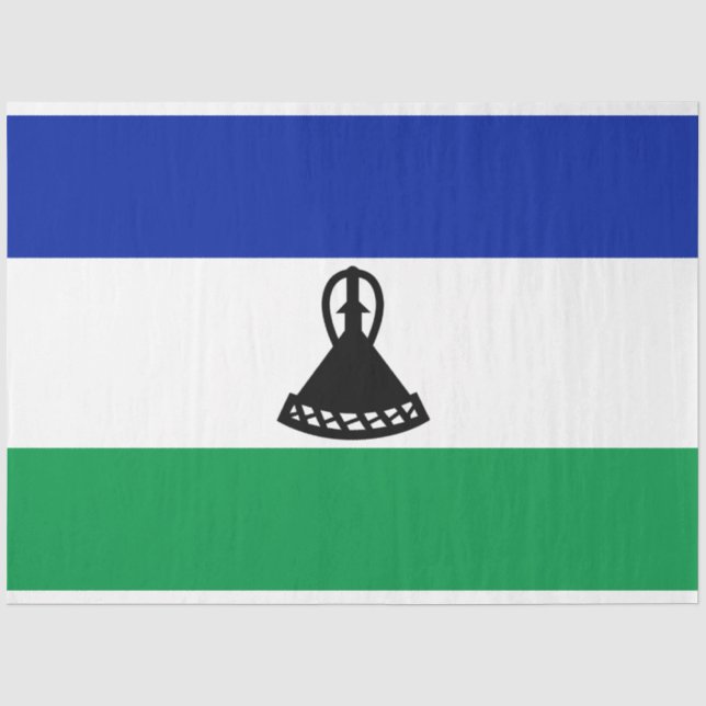 Papel De Seda Bandera de Lesoto (Anverso)