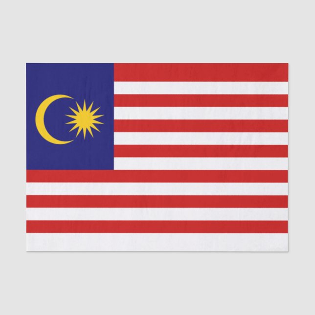 Papel De Seda Bandera de Malasia (Anverso)