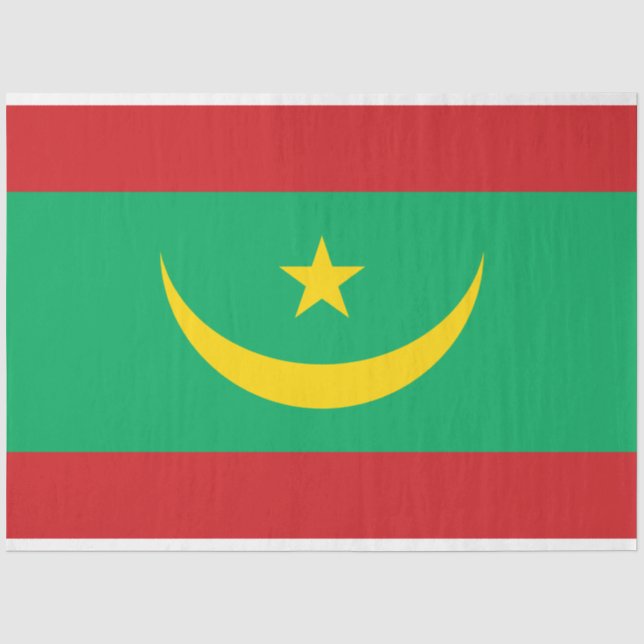 Papel De Seda Bandera de Mauritania (Anverso)