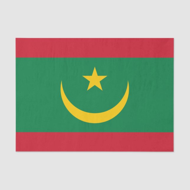 Papel De Seda Bandera de Mauritania (Anverso)