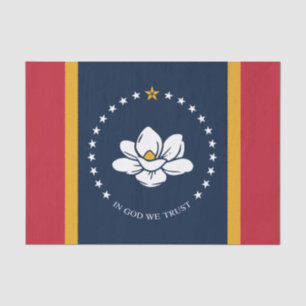Papel De Seda Bandera de Mississippi - Nueva bandera de Magnolia