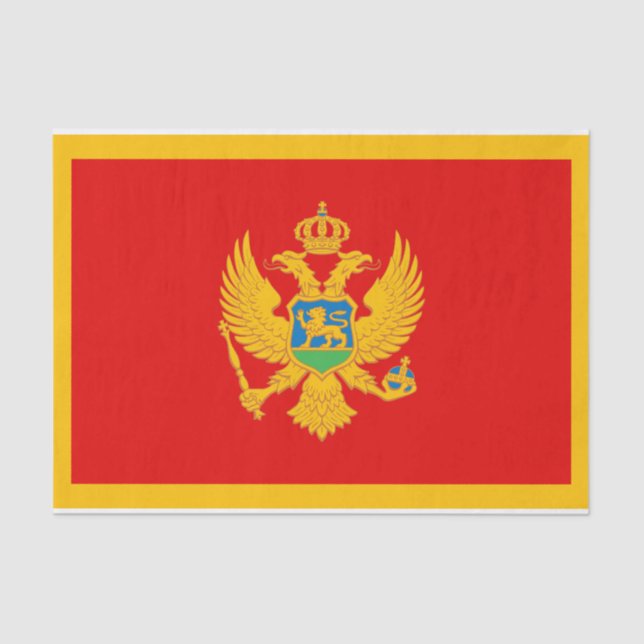Papel De Seda Bandera de Montenegro (Anverso)