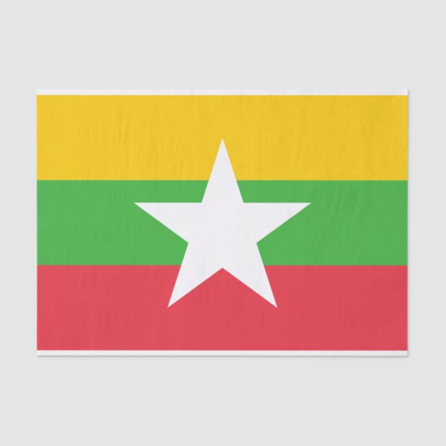 Papel De Seda Bandera de Myanmar (Anverso)