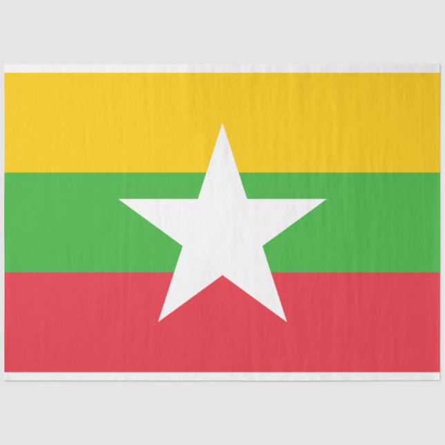 Papel De Seda Bandera de Myanmar (Birmania) (Anverso)