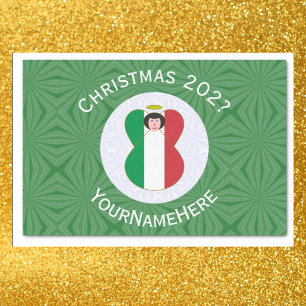 Papel De Seda Bandera de Navidad del ángel italiano personalizad