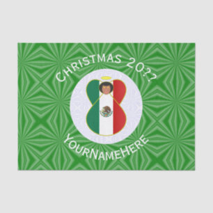 Papel De Seda Bandera de Navidad del Ángel Mexicano Regalo Perso