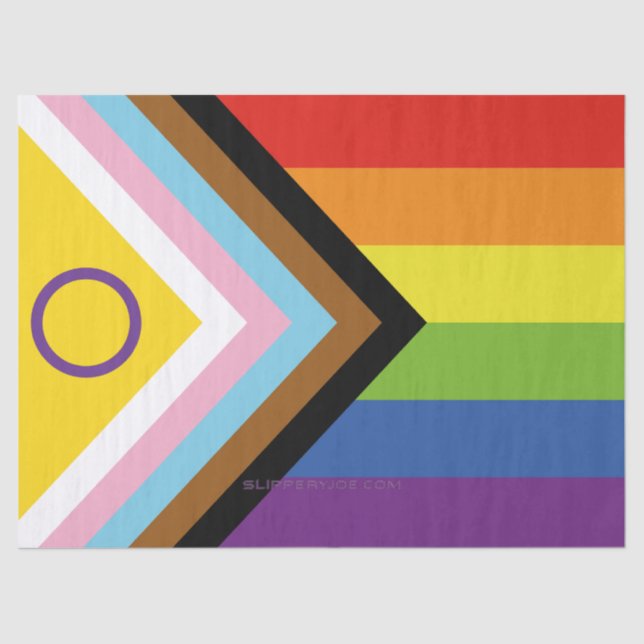 Papel De Seda Bandera de orgullo intersexual de SlipperyJoe's fo (Anverso)